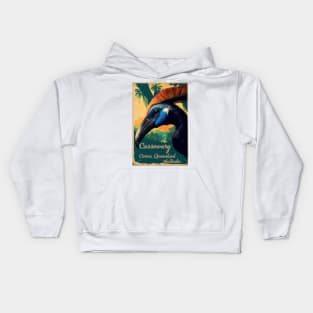 Cairns Australia Cassowary Vintage Travel Art Poster Kids Hoodie